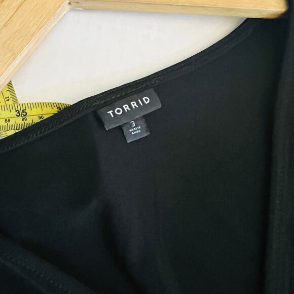 Torrid Black Surplice Neck Short Sleeve Swing Dress Size 3X - Picture 5 of 8